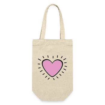 Pastel Pink Heart Radiant Charm - Gift Bag for Bottles - nature - Front
