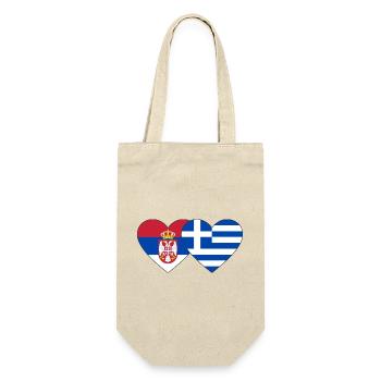 Serbia Greece Flag Heart - Gift Bag for Bottles - nature - Front