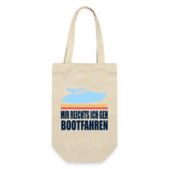 Boot Kapitän Lustige Sprüche Motorboot - Geschenkbeutel für Flaschen - Natur - Vorne