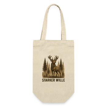 Starker Wille - Geschenkbeutel für Flaschen - Natur - Vorne