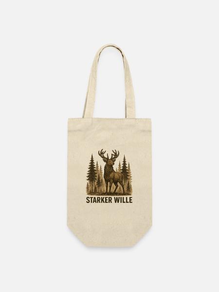 Starker Wille - Geschenkbeutel für Flaschen - Natur