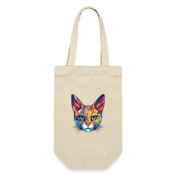 Pixie Bob Katze Bunte Aquarell Haustier Illustration - Geschenkbeutel für Flaschen - Natur - Vorne