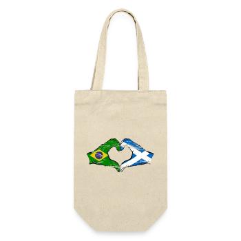 Brésil Ecosse drapeau mains forme de coeur utilisé - Sac à bouteille - nature - Devant
