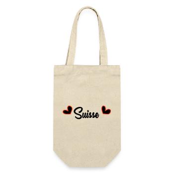 SCHWEIZ. LAND. GENF. SCHWEIZ. HUMOR. LAND - Geschenkbeutel für Flaschen - Natur - Vorne