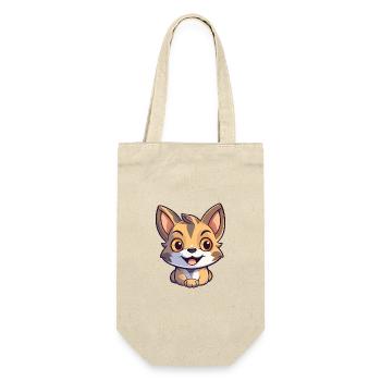 Pixie Bob Katze Cartoon Aquarell Illustration - Geschenkbeutel für Flaschen - Natur - Vorne