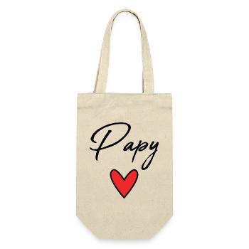 GRANDPA. FATHER'S DAY. HAPPY GRANDPA'S DAY. I LOVE YOU. - Gift Bag for Bottles - nature - Front