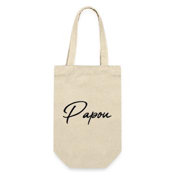 PAPUA. PAPA. VATERTAG. FROHER VATERTAG - Geschenkbeutel für Flaschen - Natur - Vorne