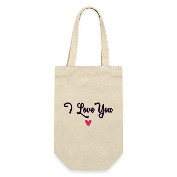 MUTTERTAG. SCHÖNEN MUTTERTAG. MAMA - Geschenkbeutel für Flaschen - Natur - Vorne