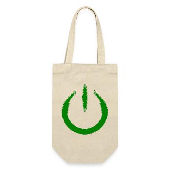 Power on Schalter Einschalten Ausschalten Symbol - Geschenkbeutel für Flaschen - Natur - Vorne