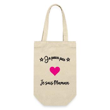 ICH KANN NICHT, ICH BIN EINE MUTTER - Geschenkbeutel für Flaschen - Natur - Vorne