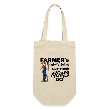 Farmers don't brag, but their Moms do - Geschenkbeutel für Flaschen - Natur - Vorne