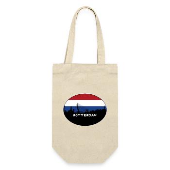 Rotterdam-Niederlande-Flaggen-Skyline-Schattenbild Trav - Geschenkbeutel für Flaschen - Natur - Vorne