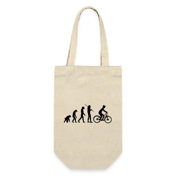 Evolution Radfahrer - Vom Affen zum Fahrrad - Geschenkbeutel für Flaschen - Natur - Vorne
