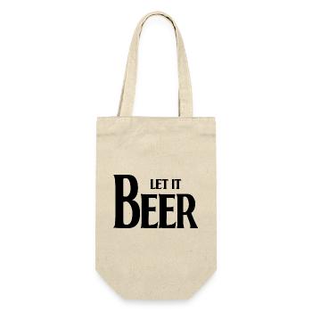 Lass es Bier - Geschenkbeutel für Flaschen - Natur - Vorne