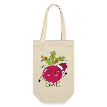 Rote Bete zur Feier! - Geschenkbeutel für Flaschen - Natur - Vorne