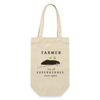 Farmer - Not all Superheroes wear Capes - Geschenkbeutel für Flaschen - Natur - Vorne