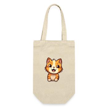 Pixie Bob Katze Cartoon Aquarell Illustration - Geschenkbeutel für Flaschen - Natur - Vorne