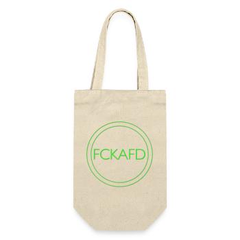 FCK AFD - Geschenkbeutel für Flaschen - Natur - Vorne