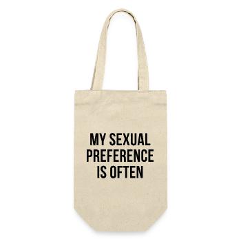 My sexual preference is often - Geschenkbeutel für Flaschen - Natur - Vorne