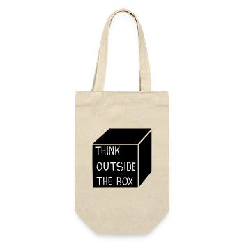 THINK OUTSIDE THE BOX - Geschenkbeutel für Flaschen - Natur - Vorne