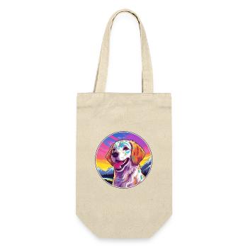 Akbash Hunderasse Karikatur Kawaii Aquarell - Geschenkbeutel für Flaschen - Natur - Vorne