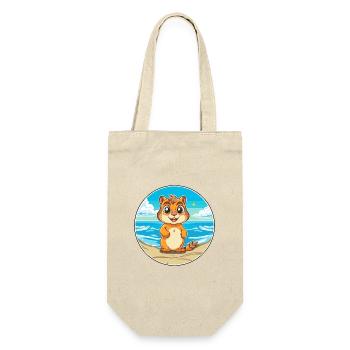 Streifenhörnchen Aquarell Cartoon Kawaii Clipart Tier - Geschenkbeutel für Flaschen - Natur - Vorne