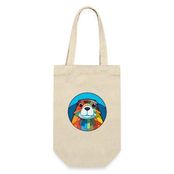 Gopher Buntglas Bunte Karikatur Kawaii Anima - Geschenkbeutel für Flaschen - Natur - Vorne