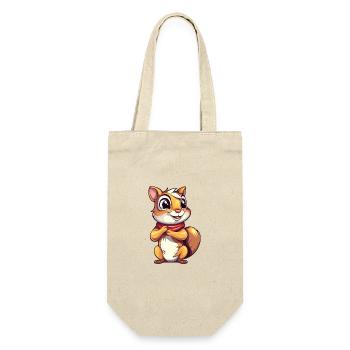 Chipmunk Buntes Aquarell Cartoon Kawaii Tier - Geschenkbeutel für Flaschen - Natur - Vorne