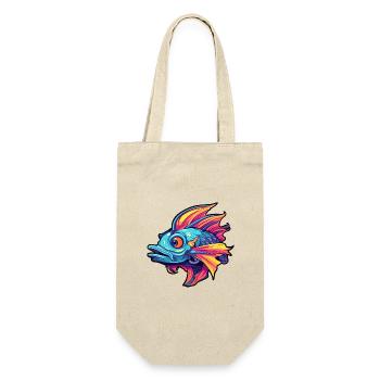 Wels buntes Aquarell Karikatur Kawaii Tier - Geschenkbeutel für Flaschen - Natur - Vorne
