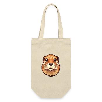 Gopher Buntes Aquarell Cartoon Kawaii Tier - Geschenkbeutel für Flaschen - Natur - Vorne