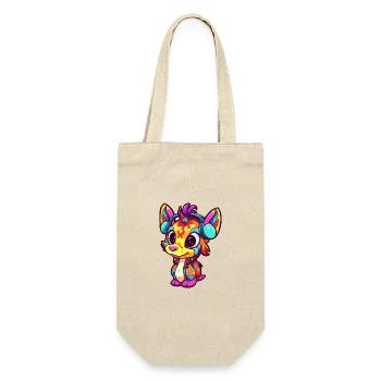 Bongo Buntes Aquarell Cartoon Kawaii Tier - Geschenkbeutel für Flaschen - Natur - Vorne