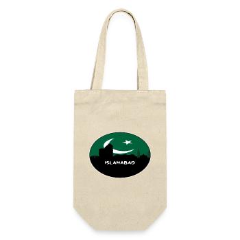 Islamabad Pakistan Flagge Skyline Silhouette Reisen - Geschenkbeutel für Flaschen - Natur - Vorne