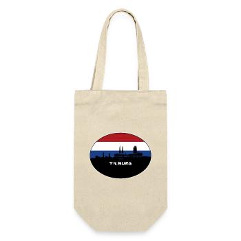 Tilburg Niederlande Flagge Skyline Silhouette Reisen - Geschenkbeutel für Flaschen - Natur - Vorne