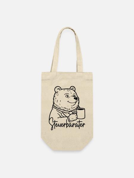 Steuerberater Bär Kaffeetasse Kaffee Steuerbärater - Geschenkbeutel für Flaschen - Natur