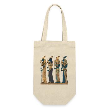 Pharaonisches Design 5 - Geschenkbeutel für Flaschen - Natur - Vorne