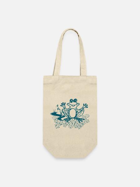 Süßer Frosch - Geschenkbeutel für Flaschen - Natur