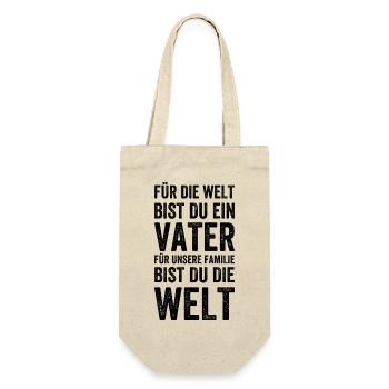 Bester Vater - Geschenkbeutel für Flaschen - Natur - Vorne