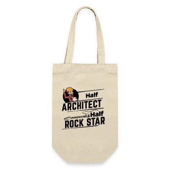 Half Architect, half Rock Star - Architekt Gitarre - Geschenkbeutel für Flaschen - Natur - Vorne