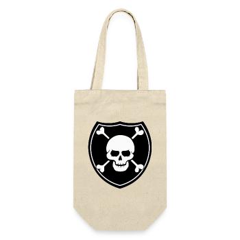 Piratenschädelräuber - Geschenkbeutel für Flaschen - Natur - Vorne