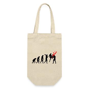 evolution kickboxer - Geschenkbeutel für Flaschen - Natur - Vorne