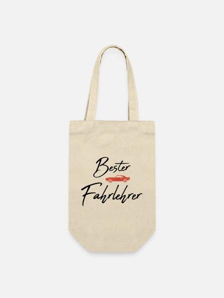Bester Fahrlehrer - Geschenkbeutel für Flaschen - Natur