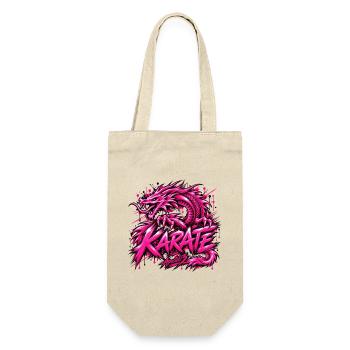 Karate Dragon – Pink Martial Arts Streetwear - Geschenkbeutel für Flaschen - Natur - Vorne