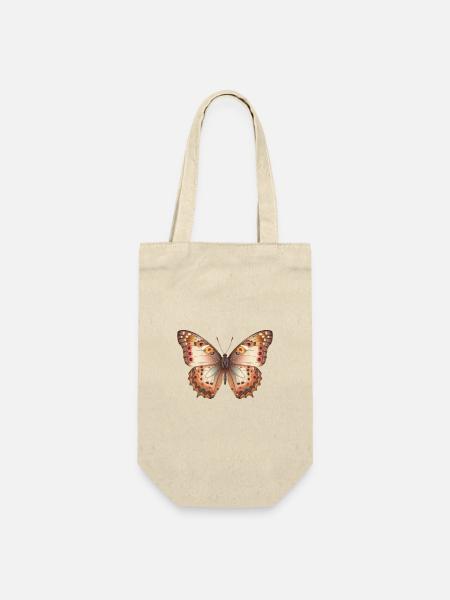Brauner ätherischer Schmetterling - Geschenkbeutel für Flaschen - Natur