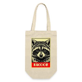 Waschbär Retro Illustration Vintage Raccoon - Geschenkbeutel für Flaschen - Natur - Vorne