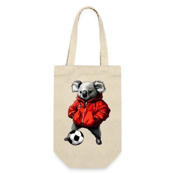 Fussball Koalas - Geschenkbeutel für Flaschen - Natur - Vorne