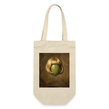 Lustige Olive Bob Haarschnitt - Geschenkbeutel für Flaschen - Natur - Vorne
