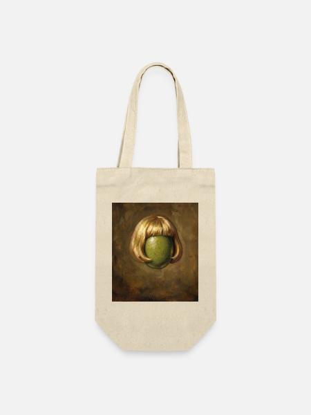 Lustige Olive Bob Haarschnitt - Geschenkbeutel für Flaschen - Natur