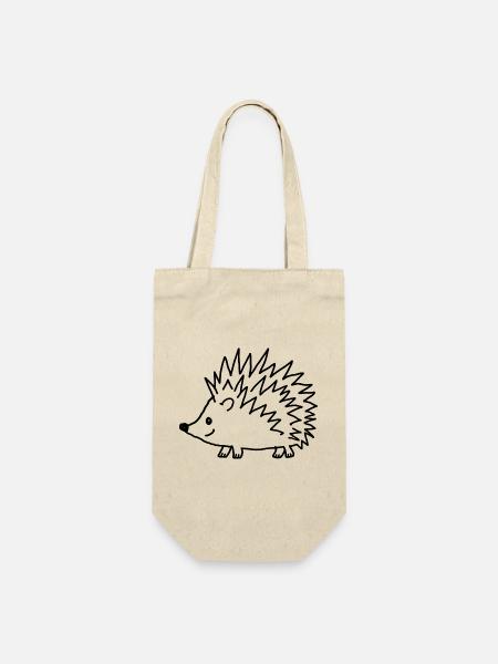 Handgezeichneter Igel – Niedlicher Doodle-Stil - Geschenkbeutel für Flaschen - Natur