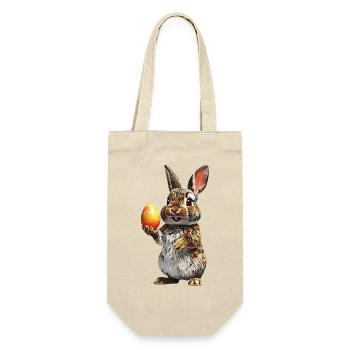 Hase - Geschenkbeutel für Flaschen - Natur - Vorne