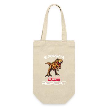 Spawn Die Repeat Gamer Dino Survival Zocken Witz - Geschenkbeutel für Flaschen - Natur - Vorne